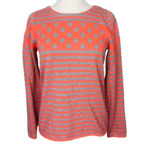 {Sparrow} Striped Polka Dot Pullover Sweater